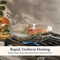 Anolon Everlast Tri-Ply Clad Stainless Steel 4 3/4 Qt Stir Fry Pan