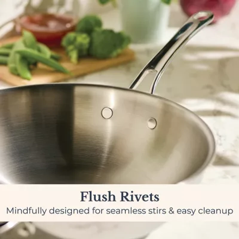Anolon Everlast Tri-Ply Clad Stainless Steel 4 3/4 Qt Stir Fry Pan