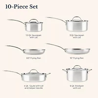 Anolon Everlast Tri-Ply Clad 10-pc. Stainless Steel Cookware Set