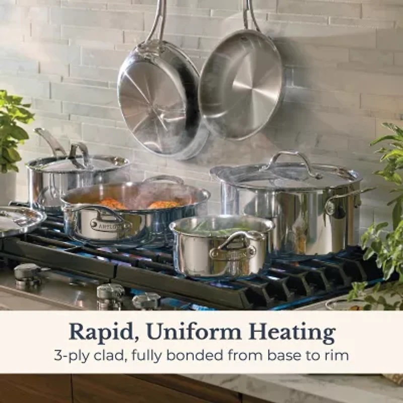 Anolon Everlast Tri-Ply Clad 10-pc. Stainless Steel Cookware Set