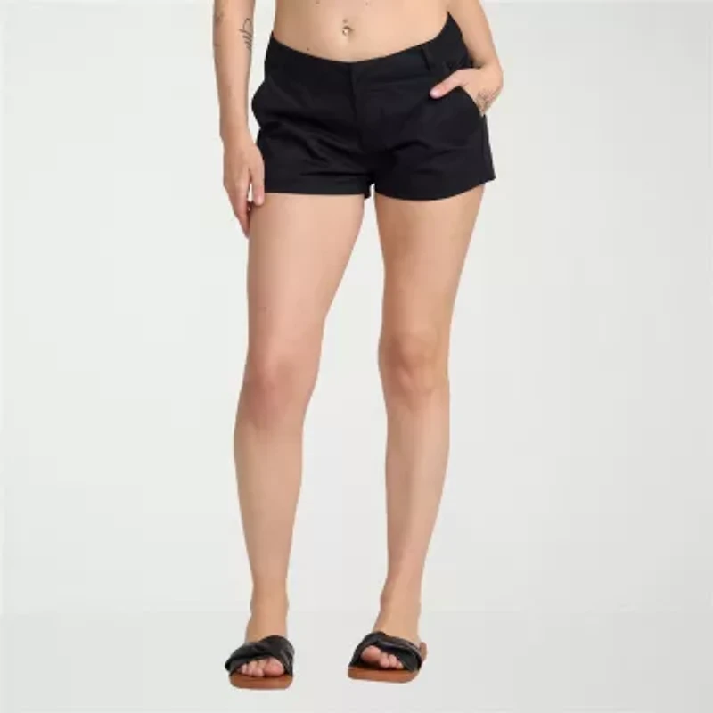 VOLCOM Juniors Womens Mid Rise Shortie Short