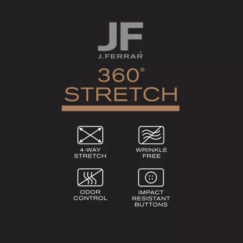 J. Ferrar 360 Stretch Performance Mens Slim Fit Fabric Long Sleeve Dress Shirt