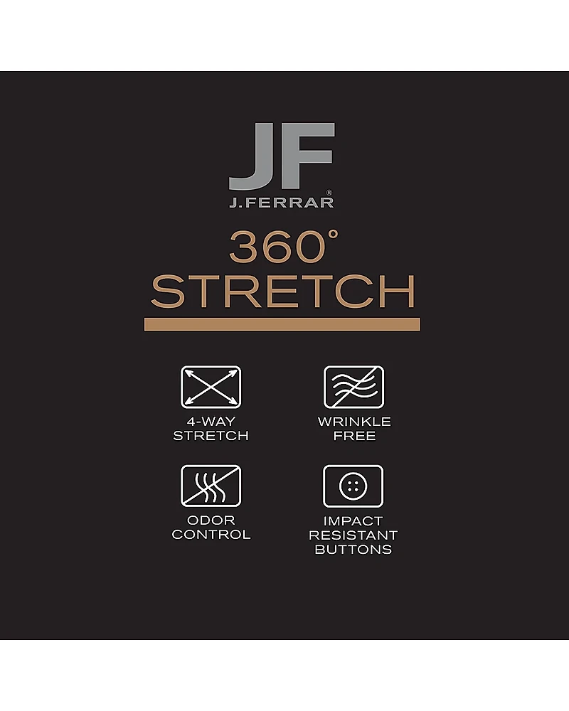 J. Ferrar 360 Stretch Performance Mens Slim Fit Fabric Long Sleeve Dress Shirt