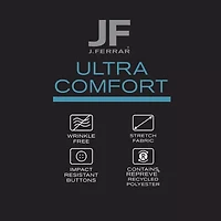 J. Ferrar Ultra Comfort Mens Short Sleeve Slim Fit Stretch Fabric Wrinkle Free Button-Down Shirt