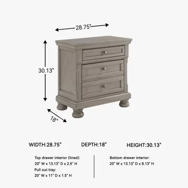 Signature Design by Ashley Lettner 29" 2-Drawer Nightstand in Light Gray