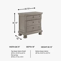 Signature Design by Ashley Lettner 29" 2-Drawer Nightstand in Light Gray