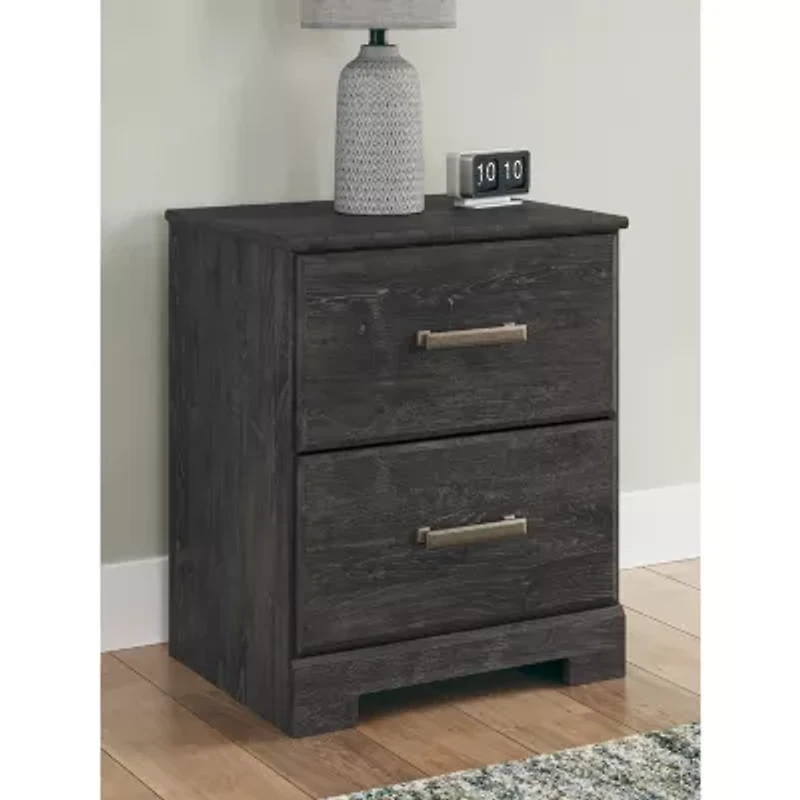 Signature Design by Ashley Belachime 2-Drawer Nightstand in Charcoal