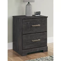 Signature Design by Ashley Belachime 2-Drawer Nightstand in Charcoal