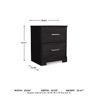Signature Design by Ashley Belachime 2-Drawer Nightstand in Charcoal