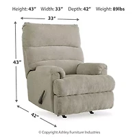 Signature Design by Ashley® Man Fort Pad-Arm Recliner