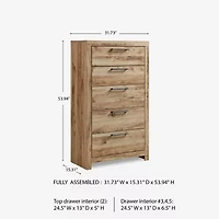 Signature Design by Ashley Hyanna 5-Drawer Chest in Tan Brown