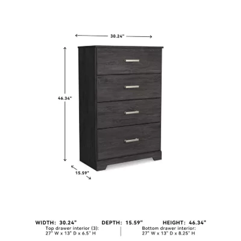 Signature Design by Ashley Belachime 4-Drawer Chest of Drawers in Charcoal
