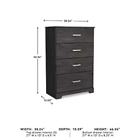 Signature Design by Ashley Belachime 4-Drawer Chest of Drawers in Charcoal