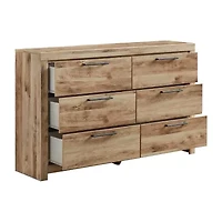 Signature Design by Ashley Hyanna 6-Drawer Dresser in Tan Brown