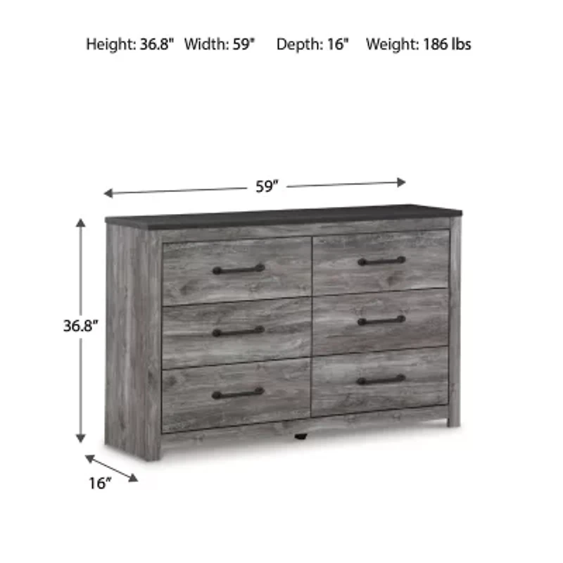 Signature Design by Ashley Bronyan 6-Drawer Dresser in Dark Gray