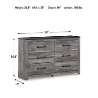 Signature Design by Ashley Bronyan 6-Drawer Dresser in Dark Gray