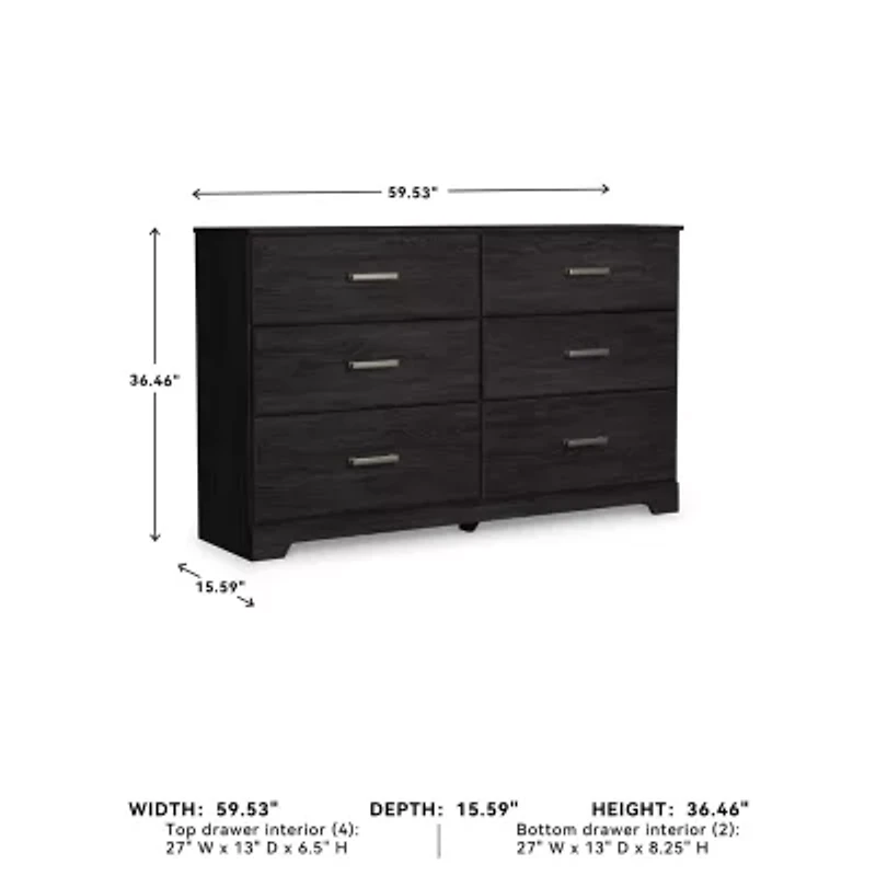 Signature Design by Ashley Belachime 6-Drawer Dresser in Charcoal