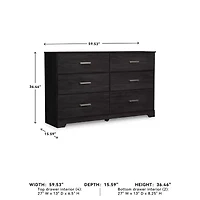 Signature Design by Ashley Belachime 6-Drawer Dresser in Charcoal