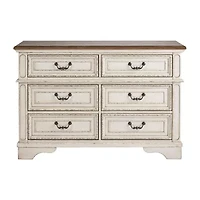 Signature Design by Ashley Realyn Youth 36" 6-Drawer Dresser in Chipped White