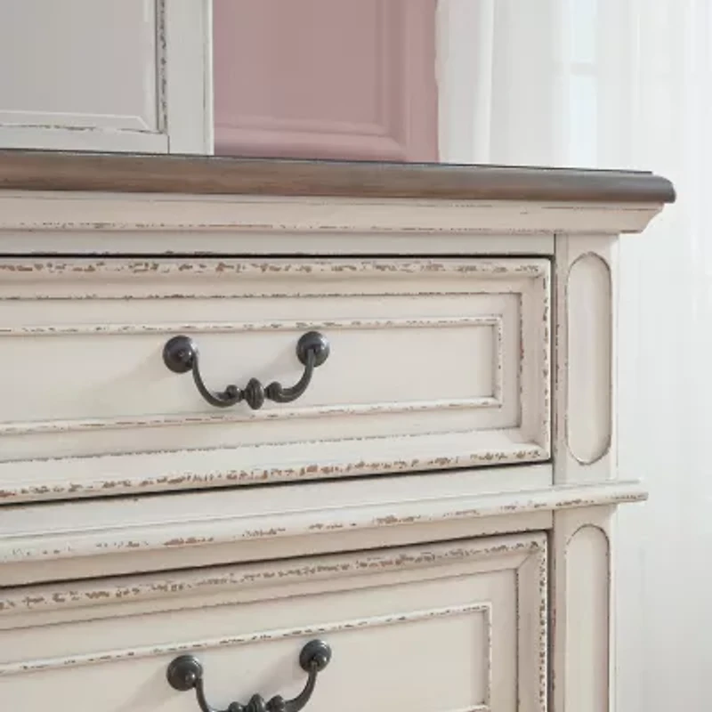 Signature Design by Ashley Realyn Youth 36" 6-Drawer Dresser in Chipped White