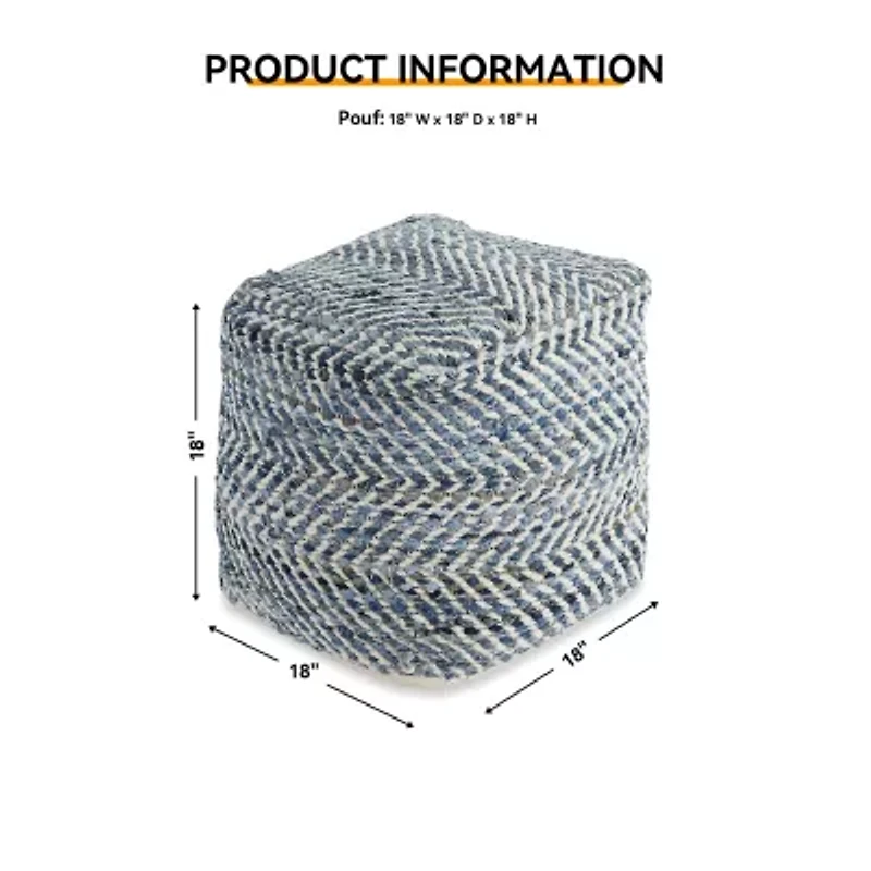 Signature Design by Ashley® Chevron Pouf Ottoman