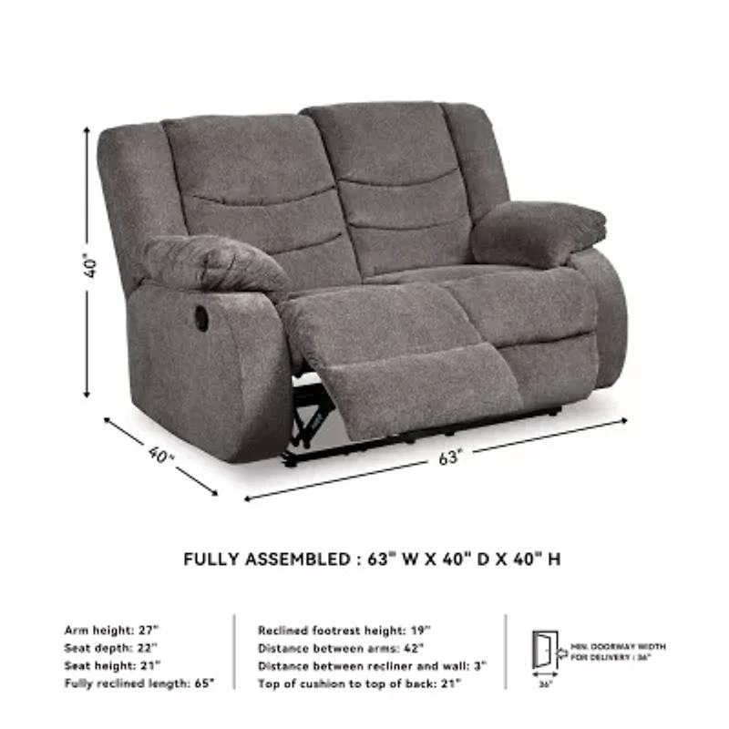 Signature Design by Ashley® Henderson Pad-Arm Reclining Loveseat