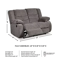 Signature Design by Ashley® Henderson Pad-Arm Reclining Loveseat