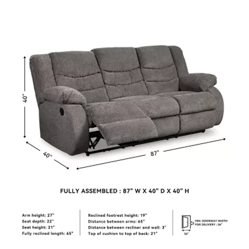 Signature Design by Ashley® Henderson Pad-Arm Reclining Sofa