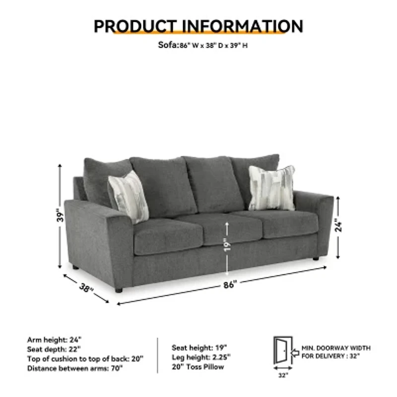 Signature Design by Ashley® Stairatt 3-pc. Track-Arm Sofa