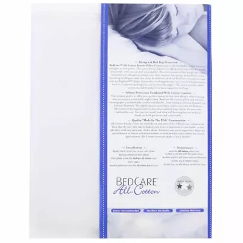 BedCare All Cotton Allergy and Bed Bug Proof Pillow Cover