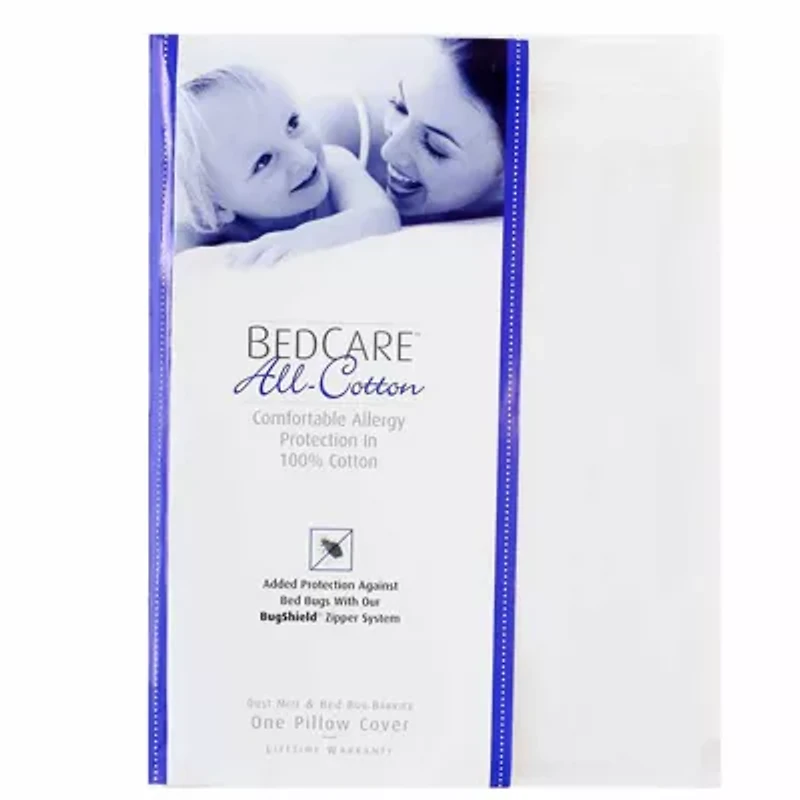 BedCare All Cotton Allergy and Bed Bug Proof Pillow Cover