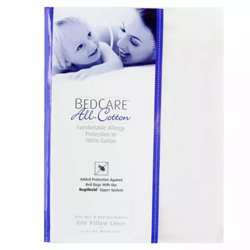 BedCare All Cotton Allergy and Bed Bug Proof Pillow Cover