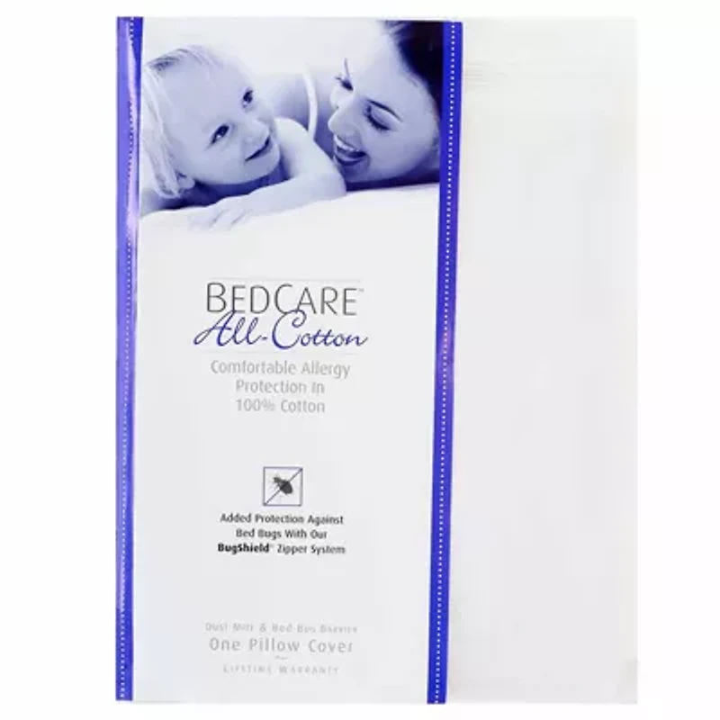 BedCare All Cotton Allergy and Bed Bug Proof Pillow Cover