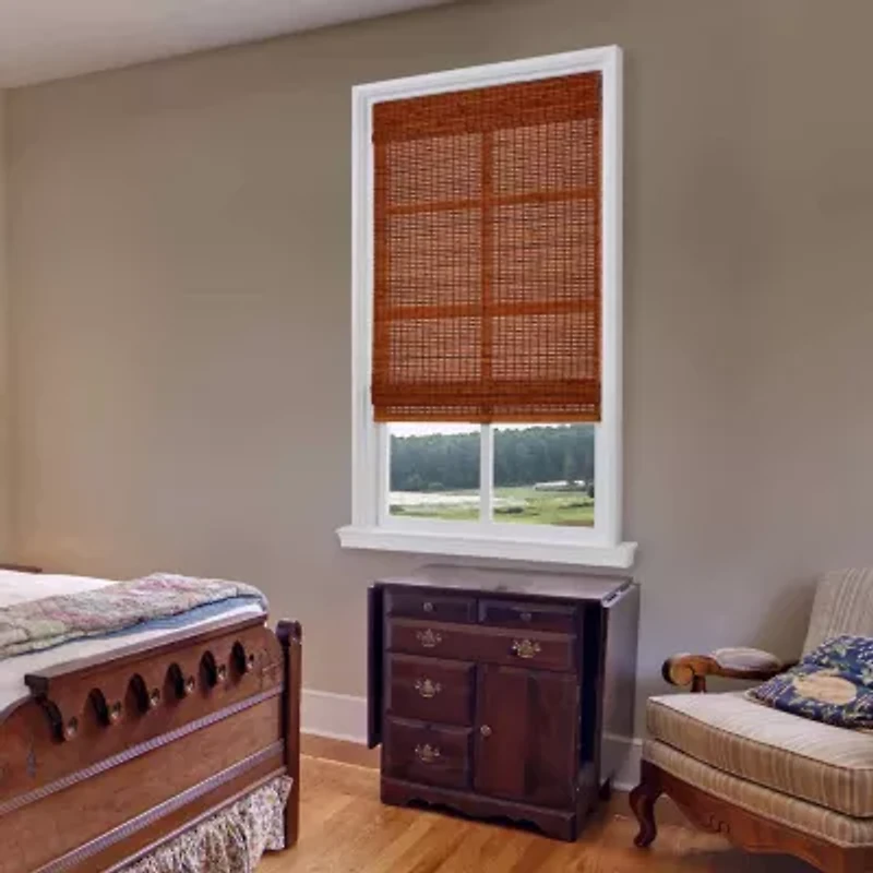 Bamboo Woven Wood Cordless Room Darkening Roman Shade