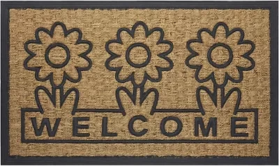 Achim Welcome Daisies Coir 18"X30" Doormat