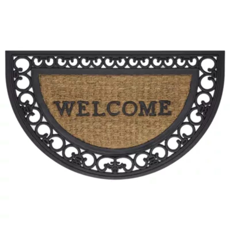 Achim Welcome Fleur De Lis Coir 18"X30" Wedge Doormat