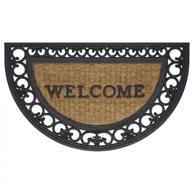 Achim Welcome Fleur De Lis Coir 18"X30" Wedge Doormat