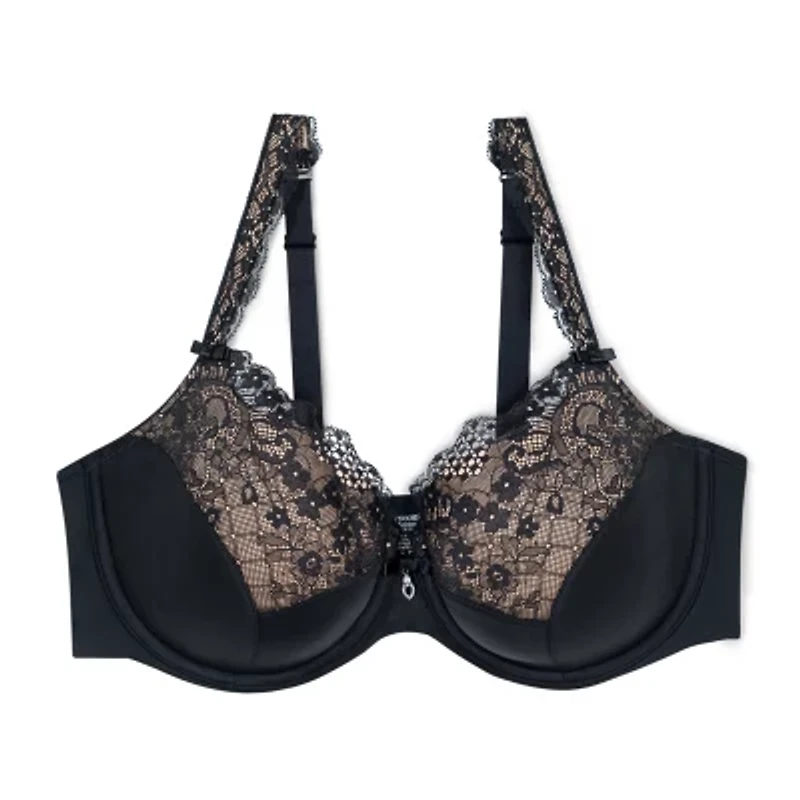 Curvy Couture Tulip Lace Push Up Bra-1017