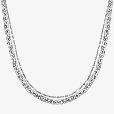 Mens Stainless Steel 22 Inch Link Chain Necklace