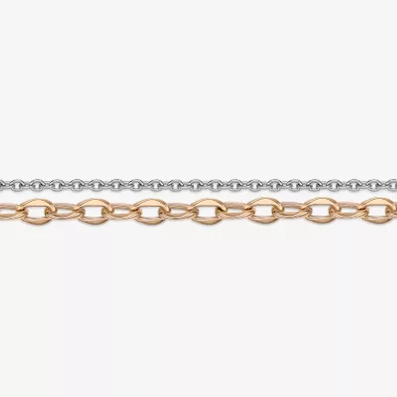 Mens Stainless Steel Inch Link Chain Necklace