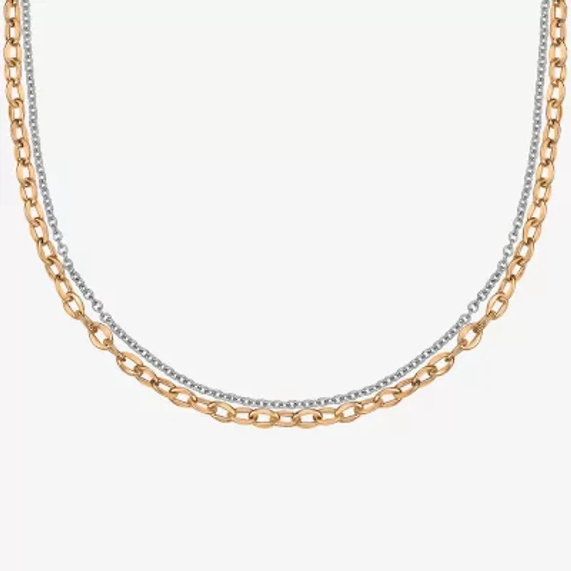 Mens Stainless Steel Inch Link Chain Necklace