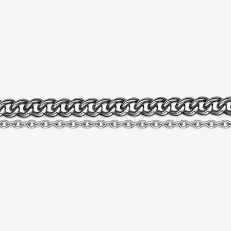 Mens Stainless Steel 22 Inch Curb Chain Necklace