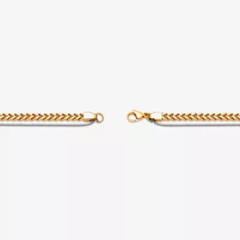 Mens Stainless Steel Inch Wheat Chain Necklace