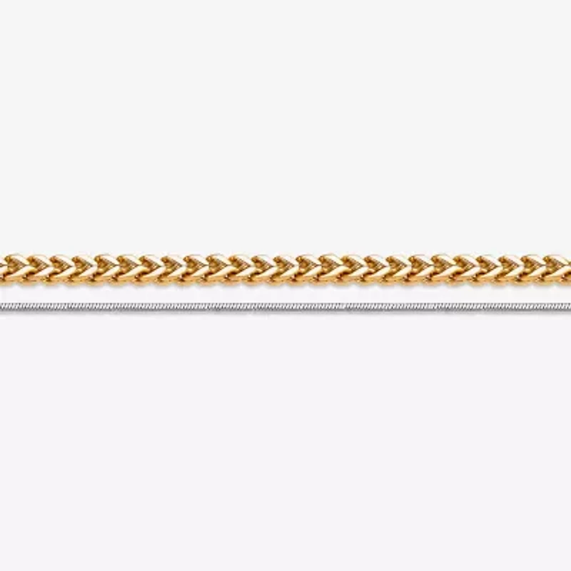 Mens Stainless Steel Inch Wheat Chain Necklace