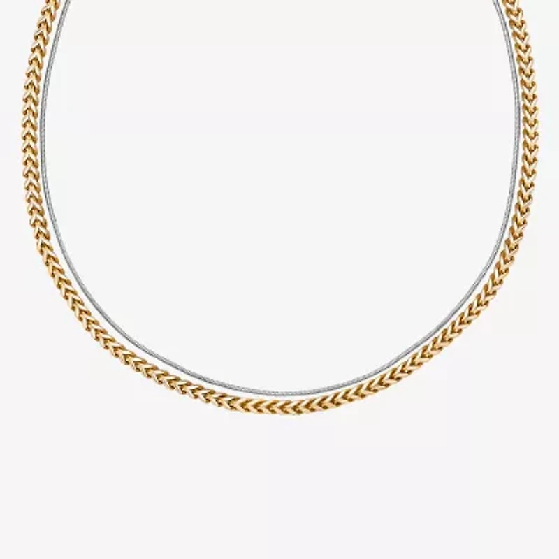 Mens Stainless Steel Inch Wheat Chain Necklace