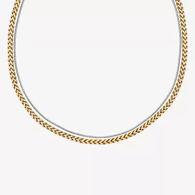 Mens Stainless Steel Inch Wheat Chain Necklace