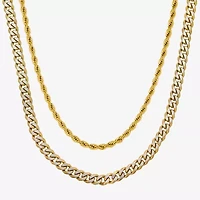 Mens Stainless Steel 2-pc. Necklace Set