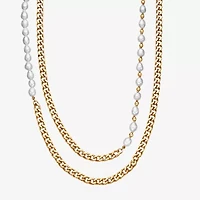 Mens Stainless Steel 24 Inch Bead Chain Necklace