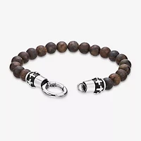 Mens Stainless Steel Beaded Bracelet