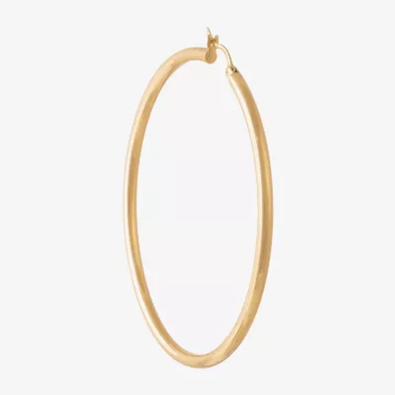 Womens 14K Gold Over Silver Sterling Silver 65mm Hoop Earrings